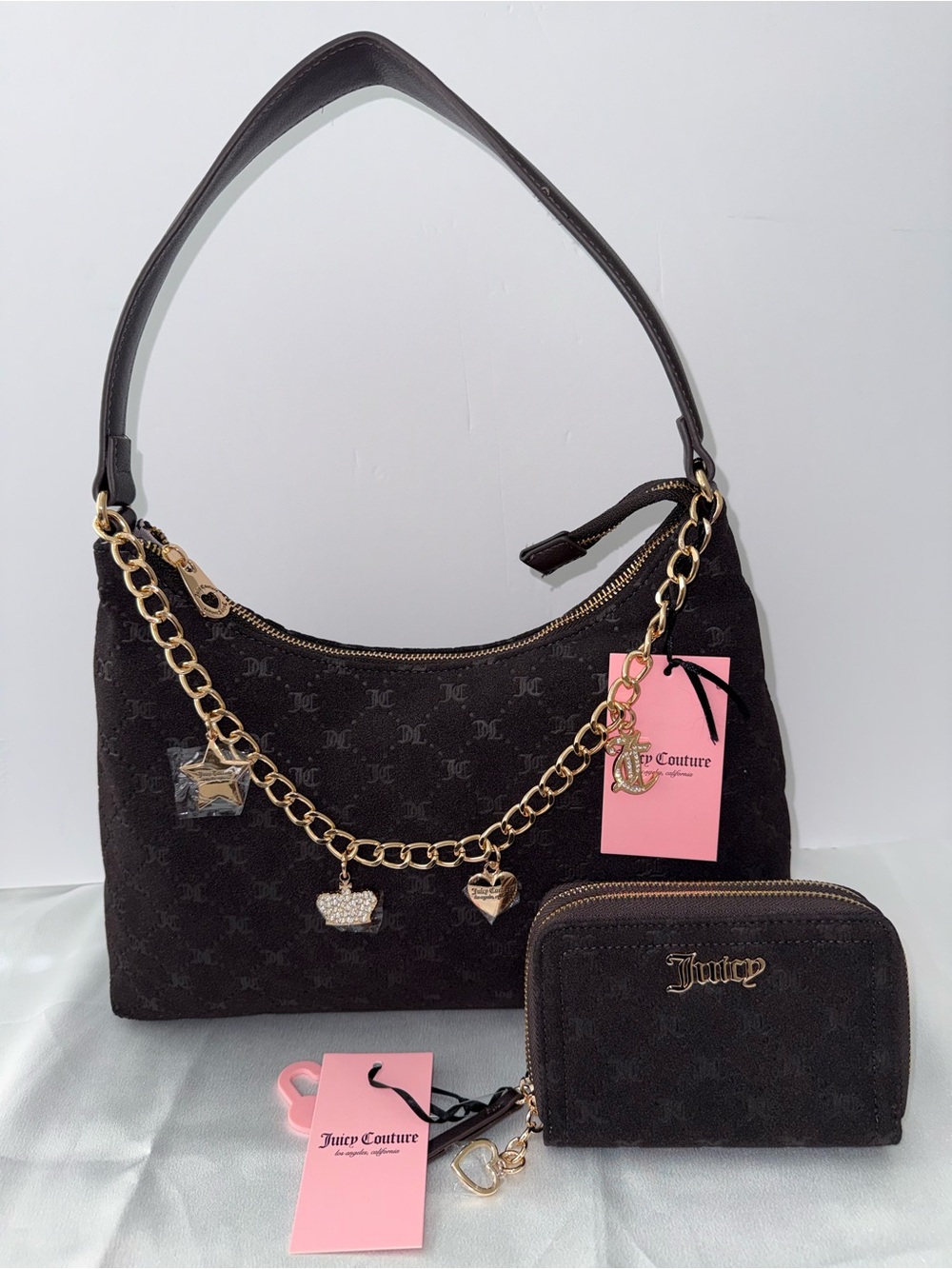 Juicy Couture 2-Piece Purse & Wallet Set – Dark Brown / Chocolate Brown – NWT